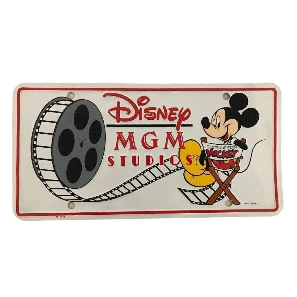 Vintage Disney MGM Studios 1987 Mickey Mouse License Car Plate